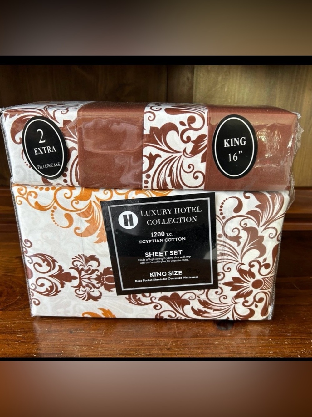 Luxury Hotel Collection 
King Size Damask Sheet Set